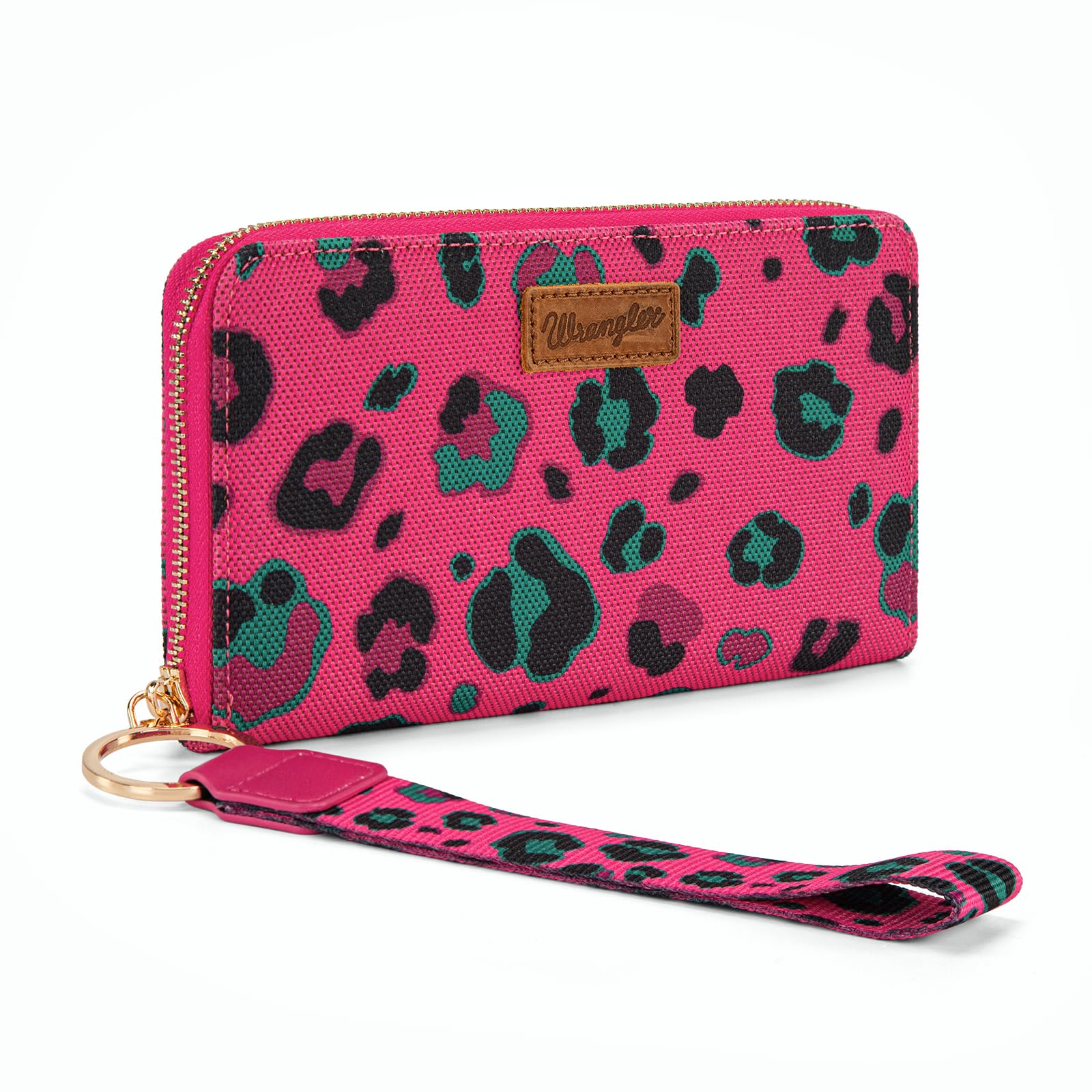Montana West X Wrangler Wallets Women Leopard Print Wristlet Wallets for Women Credit Card Wallet with Zipper Pocket Image