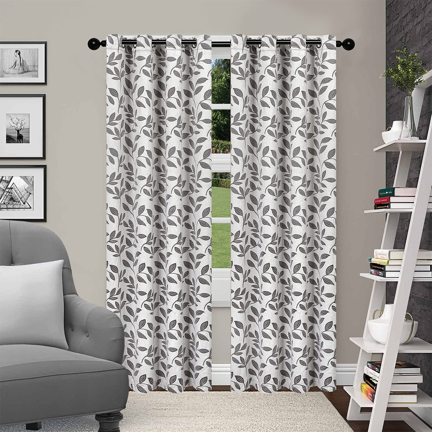 Superior Blackout Curtain Panels with Stainless Grommets, Grey, 52" W x 96" L (Pack of 2) — image 1