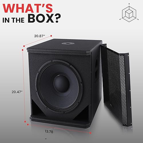 Pyle 1600 Watt Box Subwoofer Speaker System Set Active Powered - Main Image