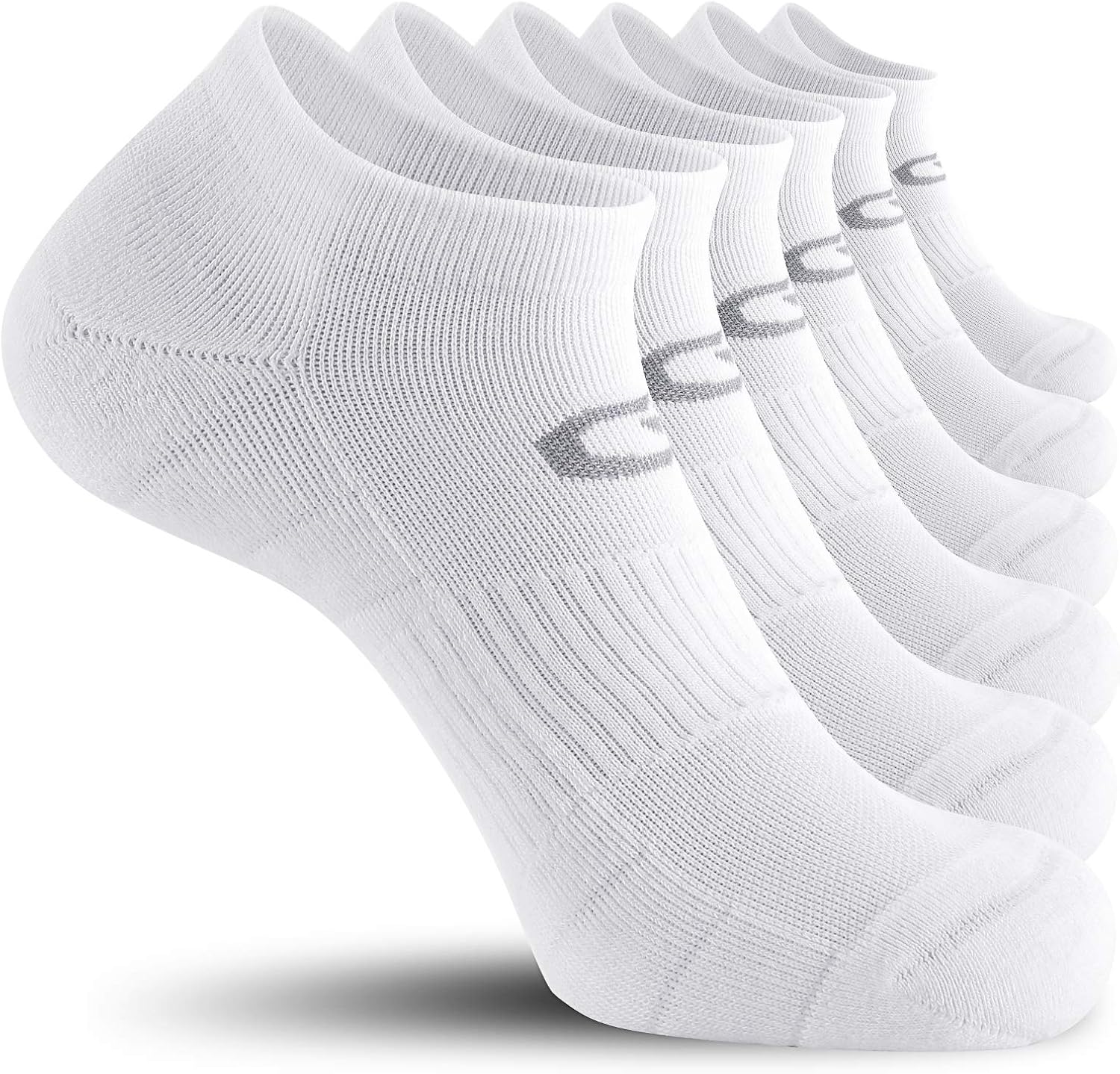 CelerSport 6 Pack Men's Ankle Socks with Cushion, Low Cut Athletic Running Socks: Clothing