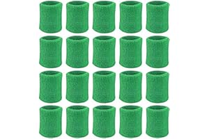 QERFTY Sports Wristbands 10 Pairs, Elastic Sweat-Absorbing Cotton, Breathable, Suitable for Tennis, Soccer, Basketball, Running, Gym, Fitness and Other Sports.