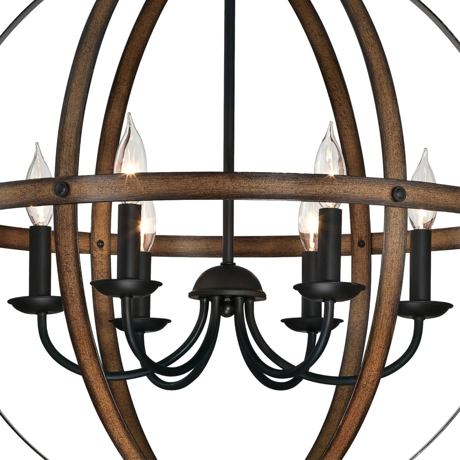 Westinghouse Lighting 6333600 Stella Mira Six-Light Indoor Chandelier, Barnwood and Oil Rubbed Bronze Finish - - 