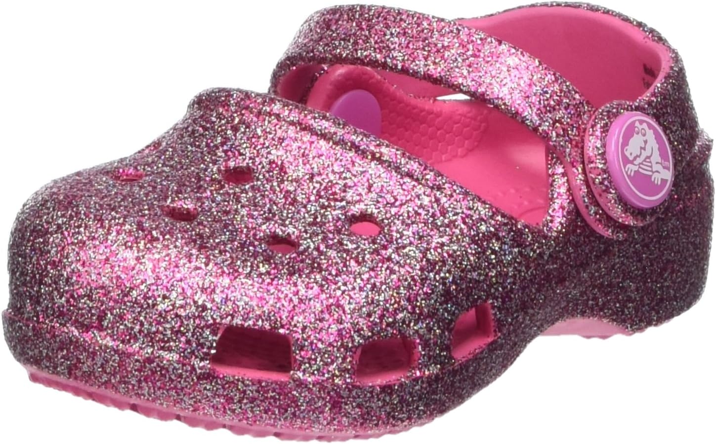 Crocs Karin Sparkle Clog K Sandalias con Correa para bebé, Color Rosa