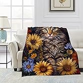 Blanket Playful Kitten Lightweight Soft Throw Blanket for Girls Teens Women, Garden Fuzzy Blanket Home Room Decor 50x60 Inches