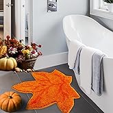 Ceenna Fall Bathroom Rugs Maple Leaf Rug Autumn Bath Mat Thanksgiving Tufted Rug Absorbent Washable Carpet for Tub Shower Bathroom Doormat Decor