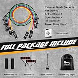 Himaly Resistance Bands Set 5pcs 150Lbs with Handles Door Anchor Gym Kit view 5