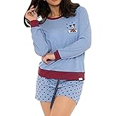 Wingwalker Womens Disney Mickey Mouse Pajamas Ladies Waffle Short PJs Blue Size XX-Large
