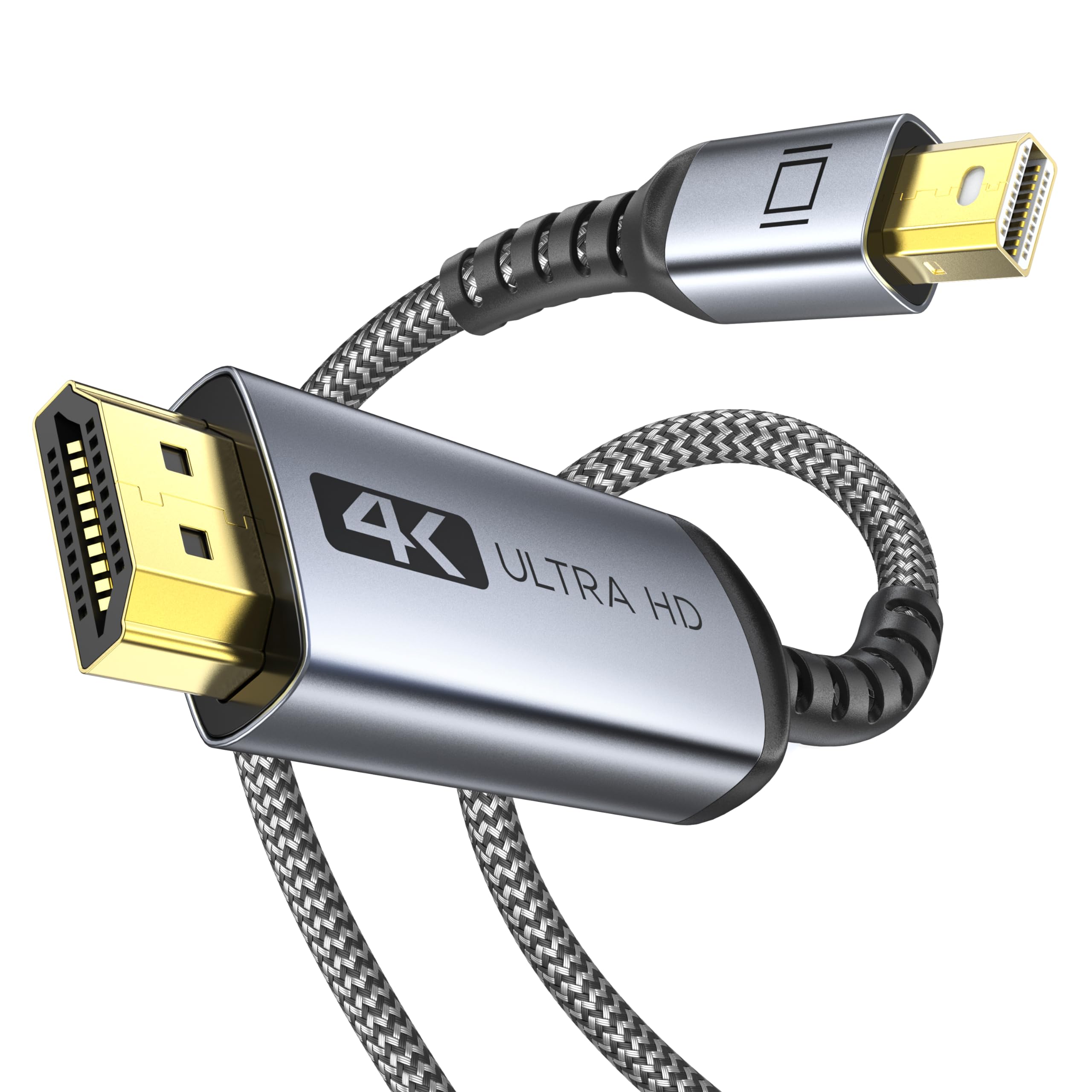 Photo 1 of Warrky 4K Mini DisplayPort to HDMI Cable [4K 30Hz, Aluminum Shell, Nylon Braided] UHD Thunderbolt to HDMI Cable, Mini DP to HDMI 6.6ft, Compatible for MacBook Air/Pro, Surface Pro, iMac Series, XPS