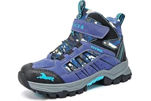 VITUOFLY Boys Hiking Boots Kids Hiking Shoes Girls Outdoor Warm Winter Snow Boots Adventure Trekking Shoes Anti-skid Sneakers Steel Buckle Durable Comfortable