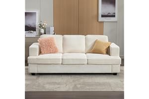 Afuson Sleeper Sofa, Couches and Sofas with Extra Deep Seats, Comfy Couches for Living Room, Living Room Furniture Sets, Modern, Chenille, Warm White