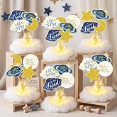 Amyhill 6 Sets Twinkle Little Star Baby Shower Centerpiece,Blue | Gender Reveal Centerpiece, Moon and Stars Decor, Starry Birthday Table Toppers, Moon Cloud Decoration for Boys Birthday Party