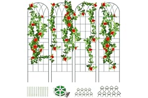 Barbella 4 Pack Garden Trellis for Climbing Plants 60" x 16" Iron Plant Trellis for Potted Plant Support Tall Wall Metal Trellis for Climbing Vegetable Flower Rose Vine Cucumber