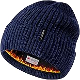 Beanie Hats for Men 30% Merino Wool Knit Hat, Winter Hats for Women Thick Warm Lined, Beanie for Women Cold Weather Skull Cap