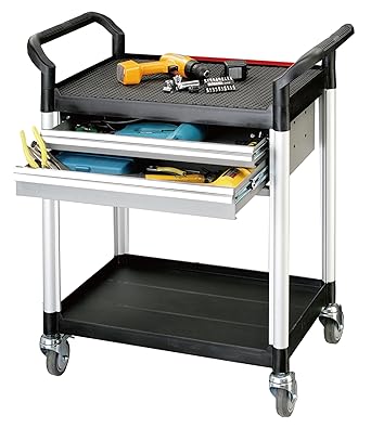 T Equip Service Cart Psc 122 With 2 Drawers 2 Shelves Plastic