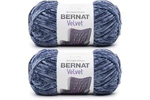 Bernat Velvet Indigo Velvet Yarn - 2 Pack of 300g/10.5oz - Polyester - 5 Bulky - 315 Yards - Knitting/Crochet