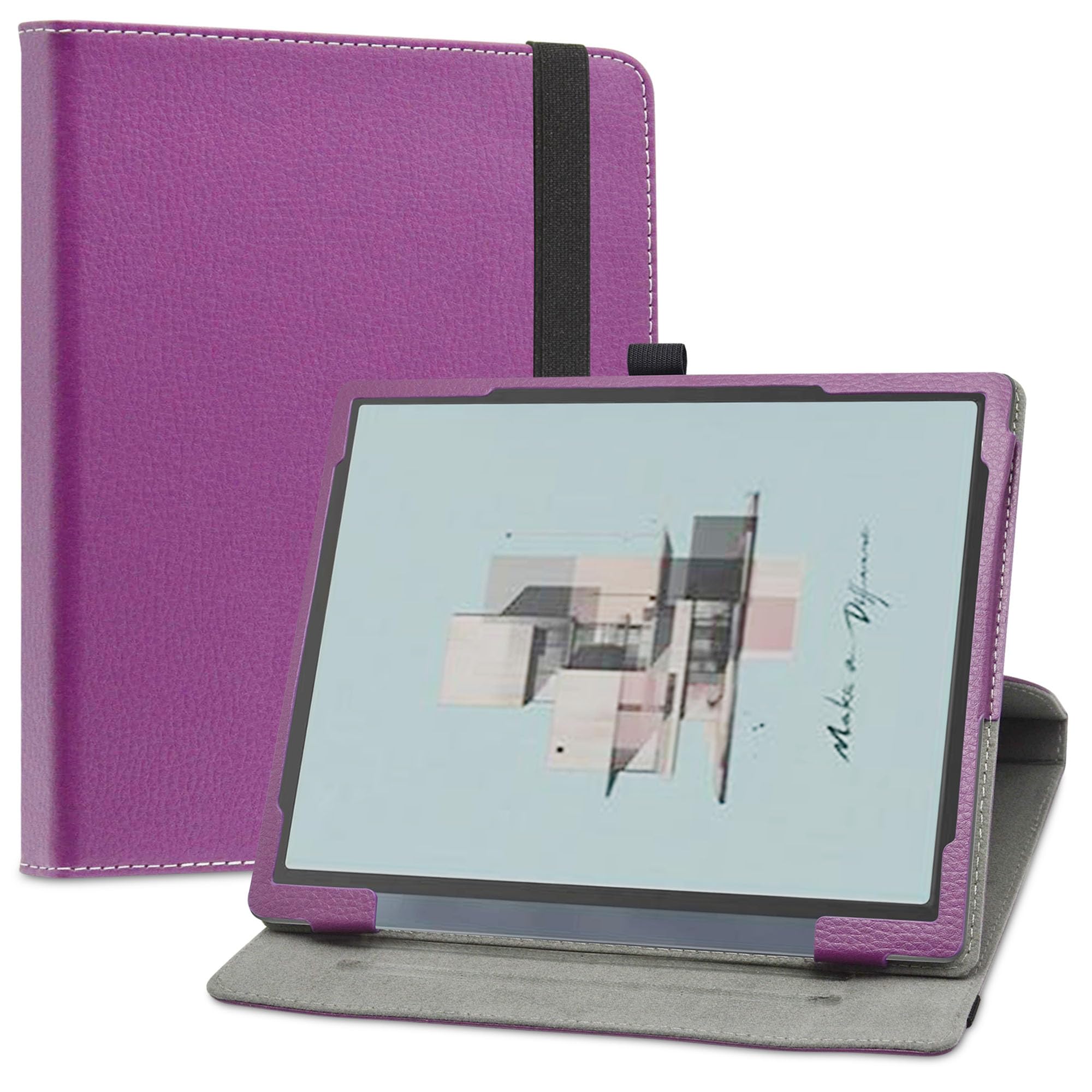 LiuShan Rotating Case for BOOX Tablet Tab Ultra C Pro,360 Degree Rotation Stand PU With Cute Pattern Cover for BOOX Tablet Tab Ultra C Pro/BOOX Tab Ultra ePaper PC 10.3 Tablet,Purple