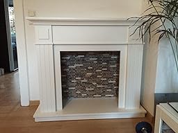 Elegante Kaminumrandung Kaminumbau Kaminkonsole MDF Weiß geeignet für