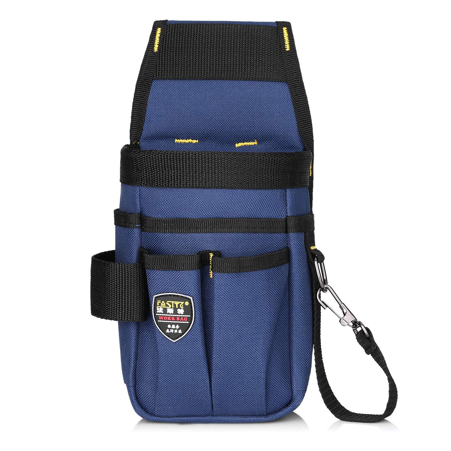 BAIGIO Tool Pouch Canvas Small Pocket Tool Bag with Adjustable Nylon Belt for DIY Electricians Carpenters Joiner Builders (Blue)