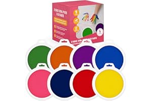 DAVLAN 8 Pc Large Ink Pads for Kids - Washable Ink Pads for Kids - Hand/Handprint/Footprint Size - Washable Stamp Pads Kids Non Toxic Ink Pads for Stamps, Crafting, Finger Paint, Card Making, Gift for Kids