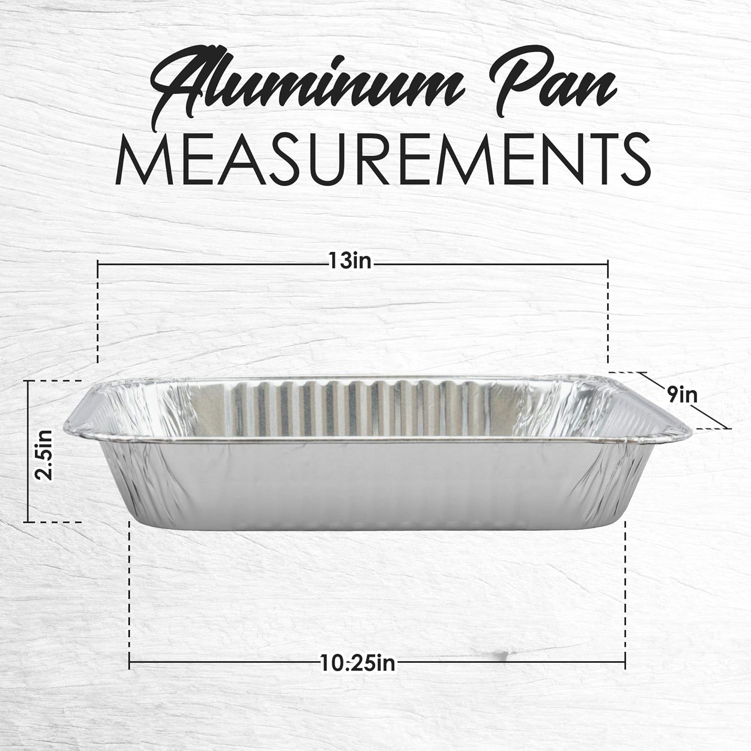 30 Pack 9 x 13 Disposable Aluminum Foil Steam Table Pans Half Size Deep