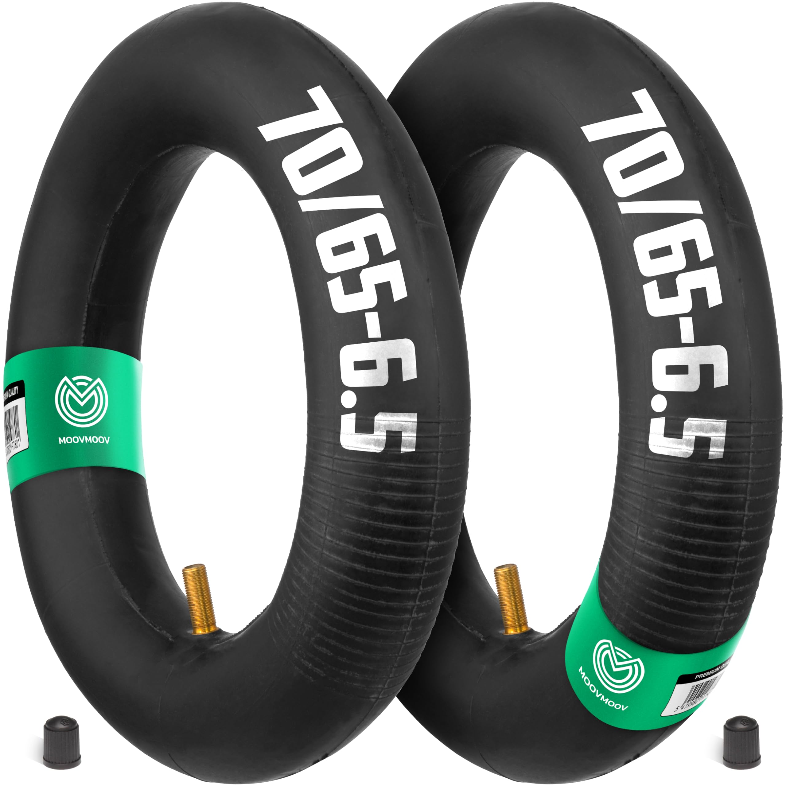 MOOVMOOV - 2 Inner Tubes 70/65-6.5 (10 Inches) with Straight Valve | for Electric Scooter, Hoverboard, Mini Scooter. Compatible with Tire 70/65-6.5 or 10x3.00-6.5