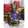 Ebros Sabbatic Goat of Mendes Samael Lilith Baphomet Holding Pentagram Sigil LED Gazing Scrying Ball Decorative Statue 6.5" Tall LaVeyan Serpent Skulls Gazing Balls Accent