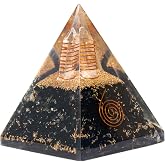 Shungite Orgonite Pyramid for Energy cleansing, Protection, Grounding Energy, Spiritual Healing | Handmade Orgonite pyramids with Copper Coil and Crystal Quartz for Chakra Protection
