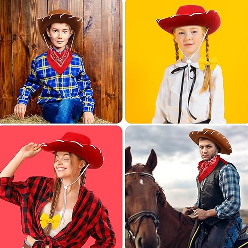 Beelittle Cowboy Costume Accessories Cowboy Hat Bandanna Toy Guns With Belt Holsters Cowboy Set