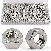 ZQZ 1/4-20 Hex Nuts,130PCS Stainless Steel Hardware Nut 304 ss Threaded Nut | 1/4 x 20 Hexagon Nuts,Quarter Hex Nut, Tuercas hexagonales de 1/4, Standard Inch Coarse Thread Nuts