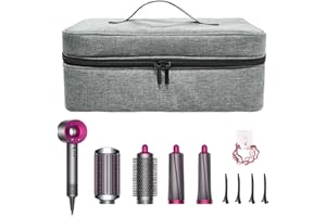 HARVMAX Hair Tools Travel Bag, Travel Carrying Case for Hair Dryer, Hair Dryer Travel Bag, with Hook, Hair Dryer Storage Bag for Shark and Dyson Hair Dryers, Straighteners, Curlers and Accessories