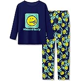 Tebbis 2-Piece Cozy Pajamas For Little/Big Trendy Boys Black Skateboarding Long Sleeves Soft PJs Set Kid Size 6-18