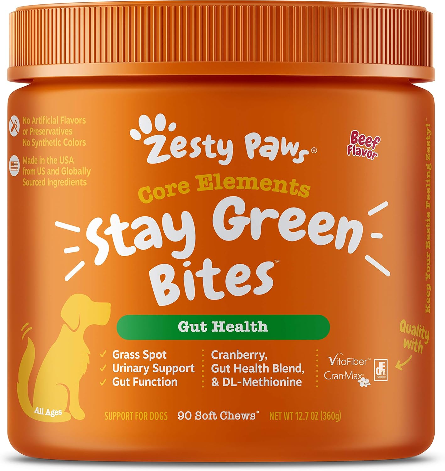 Zesty Paws Stay Green Bites for Dogs Grass Burn Soft Chews for Lawn