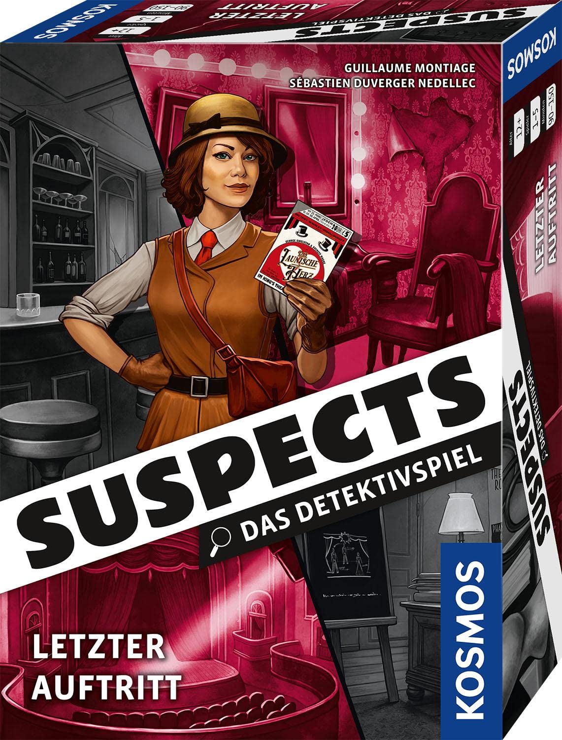 Kosmos 682903 Suspects: Last Performance, The Detective Game, Exciting Board Game as a Crime to Determine Clues and Solve Murder Case, from 12 Years for 1-5 People, Party Game