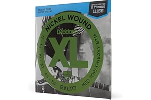 D'Addario EXL117 XL Nickel Wound Electric Guitar Strings - Medium Top/Extra-Heavy Bottom 11-56