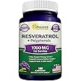 aSquared Nutrition Natural Resveratrol with Red Wine Extract - 180 Capsules - Trans Resveratrol Antioxidant Supplement Pills for Pure Heart Health - Extra Strength Trans-Resveratrol