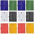 CenryKay 12PCS Mini Breadboard Kit 170 Tie Points Mini Small Solderless Breadboard PCB Board Kit for Arduino Proto Shield(6 Colors 12PCS)