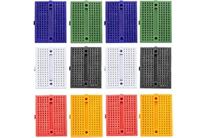 CenryKay 12PCS Mini Breadboard Kit 170 Tie Points Mini Small Solderless Breadboard PCB Board Kit for Arduino Proto Shield(6 Colors 12PCS)
