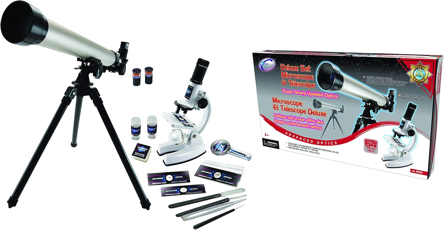edu science telescope and microscope set