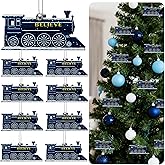 Mizelu 30 Set Christmas Polar Wooden Tickets, North Pole Train Ticket Ornaments with Bells and Ropes, Christmas Believe Train Decoration for Xmas Holiday Party Favor Supplies (Silver)