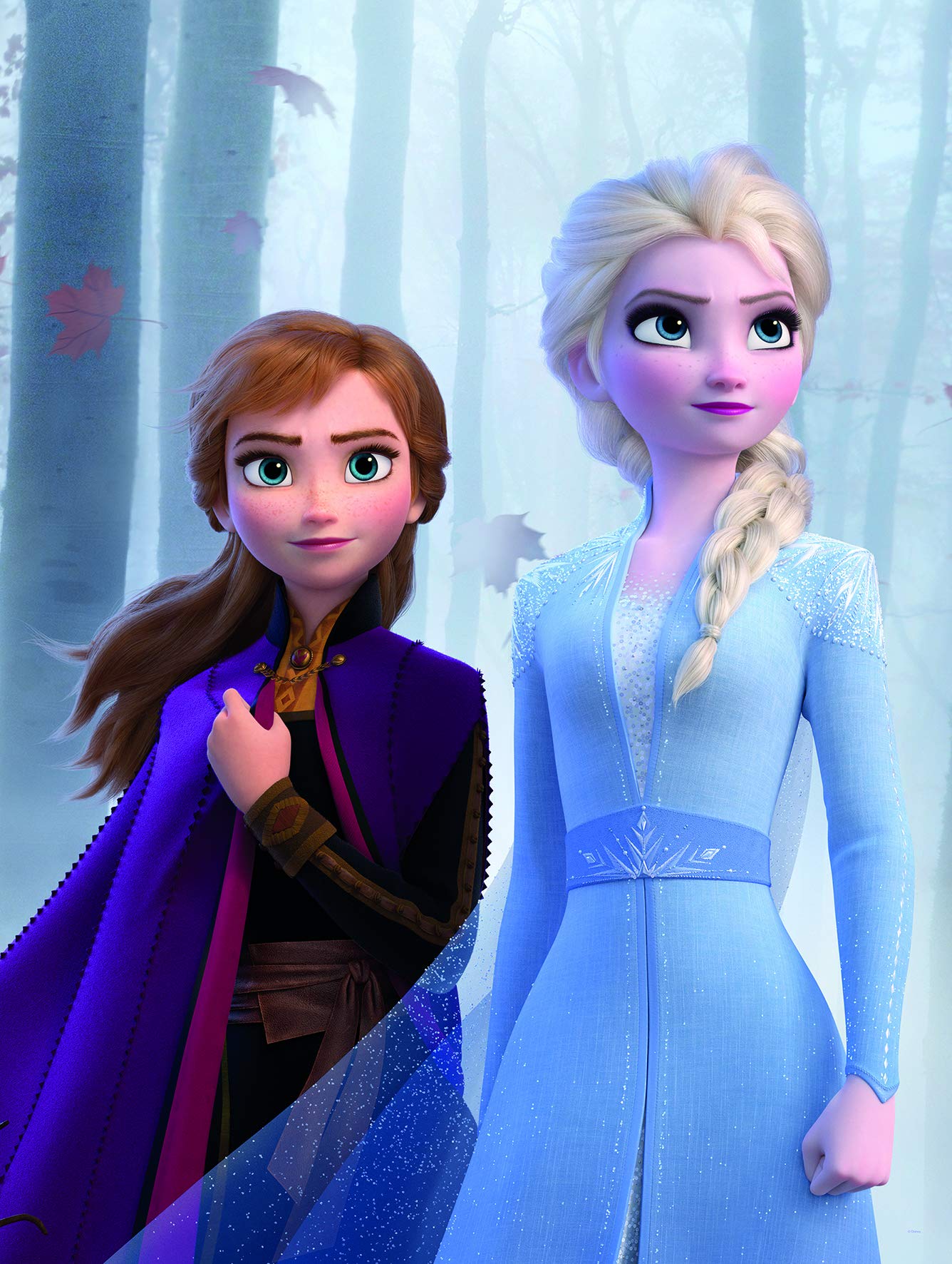 Komar Disney Wall Picture Frozen Sisters in The Wood | Children's Room Decoration Art Print | No Frame | WB072-30x40 | Size: 30x40 cm (Width x Height)