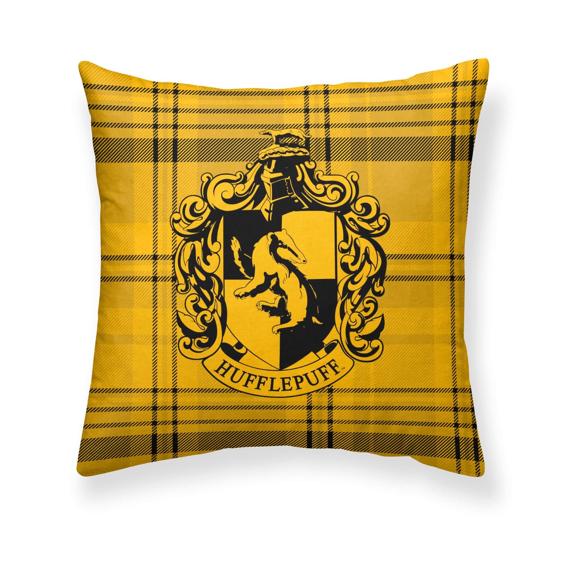BELUM | Harry Potter Cushion Cover, 100% Cotton Cushion Cover, 50 x 50 cm, Hufflepuff Model A