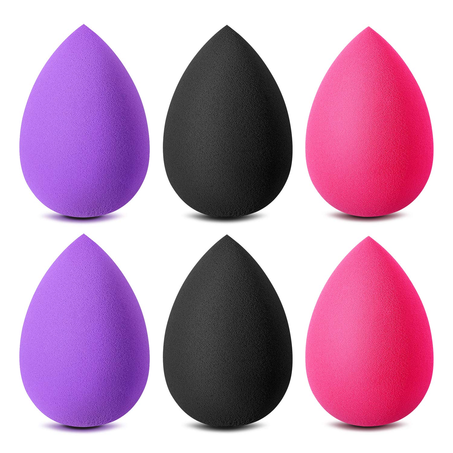 6Pcs Makeup Sponge, Easkep Blender Beauty Foundation Blending Sponge Set Professional Perfect Puff Flawless for Liquid Latex Free Multi-Color No Floating Powder