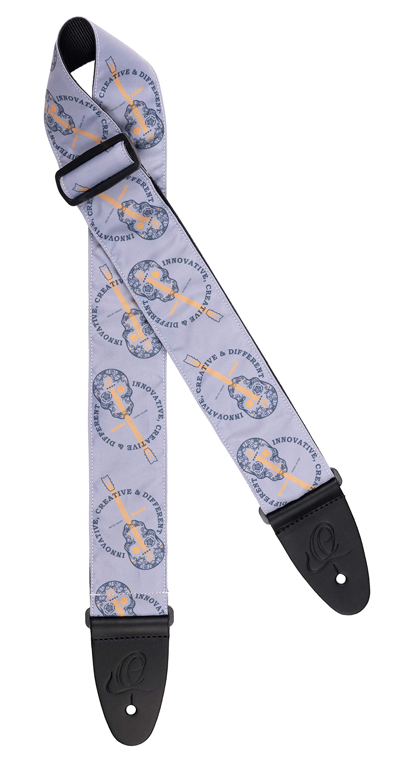ORTEGA Nylon Guitar Strap Charcoal Skull 65 mm (OSN-65SKCO)