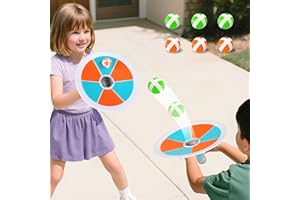 iPlay, iLearn Pop Stick Ball Game Outdoor Toys for Kids, Toss Chase Launching Ball Sports Game for Child Boys, Outside Yard Fun Family Activity, Cool Birthday Gifts for 3 4 5 6 7 8-12 Year Old Girls