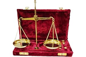 NAVIROCK Old Traditional Goldsmith Weight (tarazu) showpiece Brass Weighing Scale Balance Justice Law Scale Decoration Vintage Apothecary Scale Small Brass Weight Scale