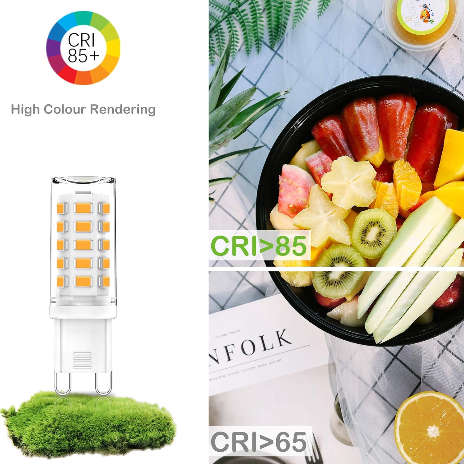 CHEERBEE G9 LED Bulbs Dimmable, Warm White 2700K, 3W G9 LED Light Bulb, 28W 33W 40W Halogens Equivalent, AC 220-240V, 325LM - Image 5