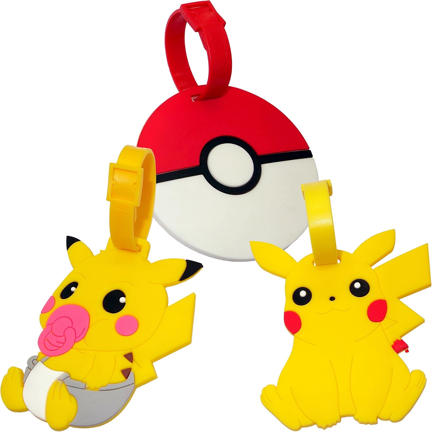 Amazon.com | Set of 3 Pokémon theme Luggage Tag Sets, Featuring pikachu ...