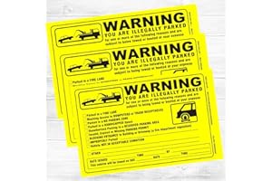 SavQuickPinting Parking Violation icker - Vehicle Illegally Parked Tow Notice - Parking Violation Notice - No Parking Warning ickers - 5.5 x 7.5 Hard to Remove ickers - Pack of 50 (Yellow)