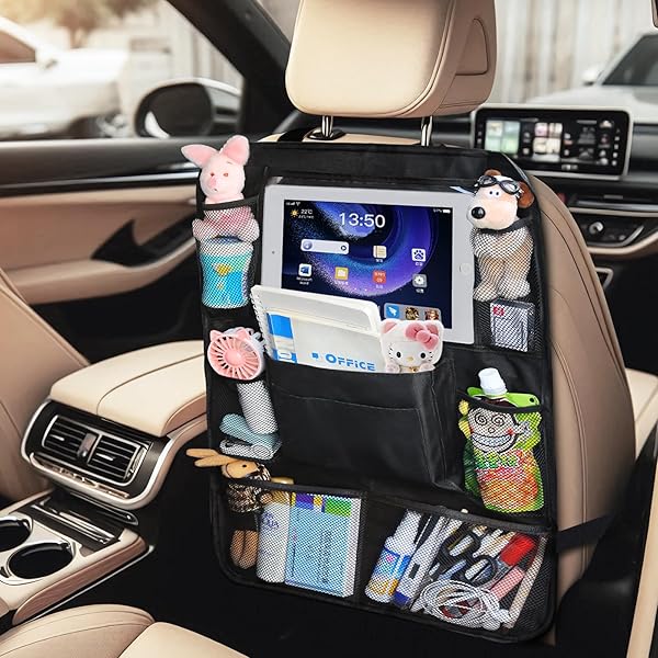 Organisateur De Siège De Voiture Avec Table Protection De Dossier Pour Enfants - Tissu