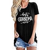 Grandma T Shirt Women Best Grandma Ever Shirt Letter Print Short Sleeve Grandmother Tees Tops